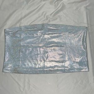 H&M Silver Metallic Bandeau Top